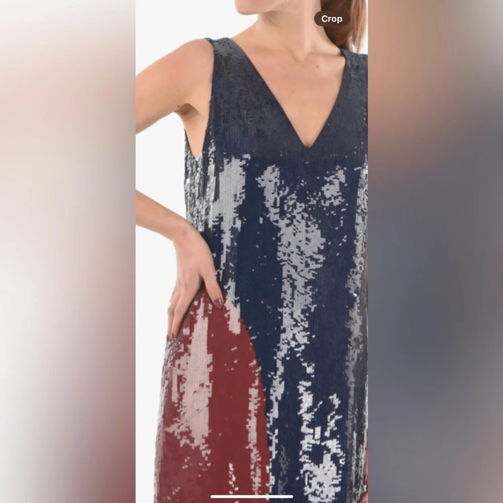 Tory Burch Ophelia Color Block Sequin Dress